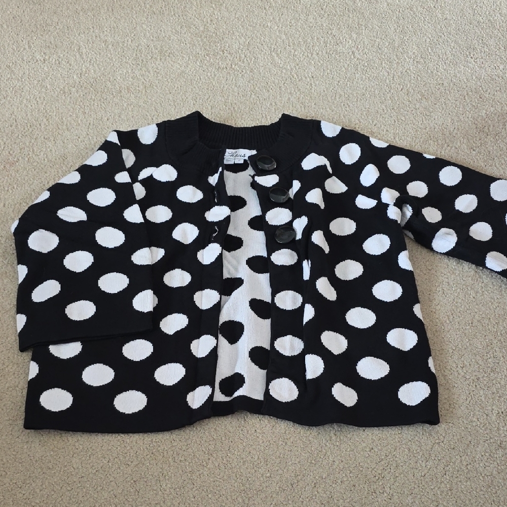 Chaus Black and White Knit Sweater Women's Size Small
